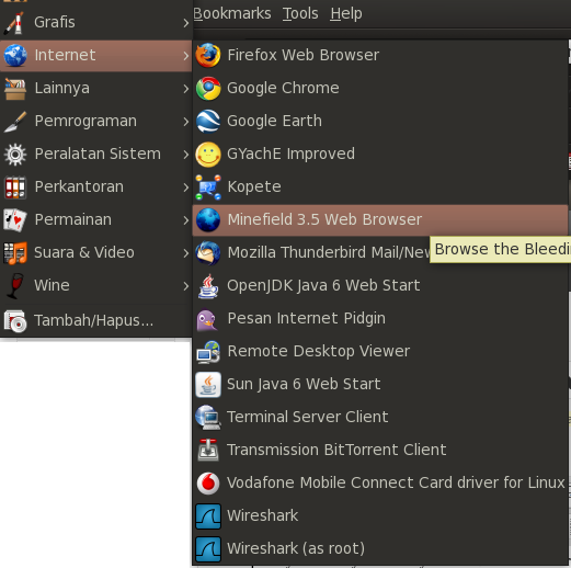 Akses menu Firefox 3.5